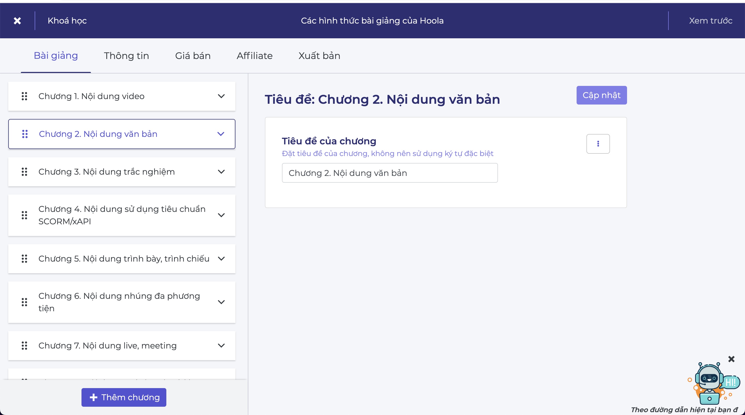 Trình tạo nội dung khoá học